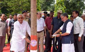 नीतीश कुमार ने पेड़ को राखी बांध मनाया रक्षा बंधन का त्योहार