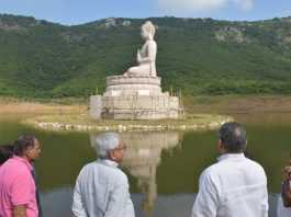 नीतीश ने राजगीर में बुद्ध की बन रही प्रतिमा का निर्माण कार्य देखा