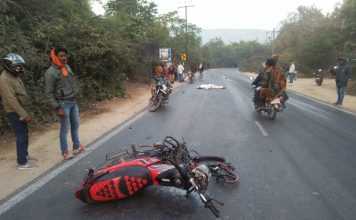 स्कार्पियो ने बाइक सवार को रौंदा, ससुर की मौत, दामाद गंभीर