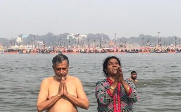 प्रयागराज में महाशिवरात्रि पर कुभ स्नान किया सुशील मोदी ने