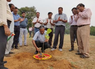 चिरेका में विश्व पर्यावरण दिवस जागरूकता रैली, वृक्षारोपण चितरंजन रेल इंजन कारखाना के गोल्फ ग्राउंड में वृक्षारोपण करते अधिकारी