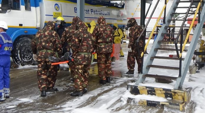 एनडीआरएफ द्वारा भारत पेट्रोलियम कॉर्पोरेशन लिमिटेड, सिपारा में रासायनिक आपदा पर सयुंक्त मॉक ड्रिल का किया गया अयोजन